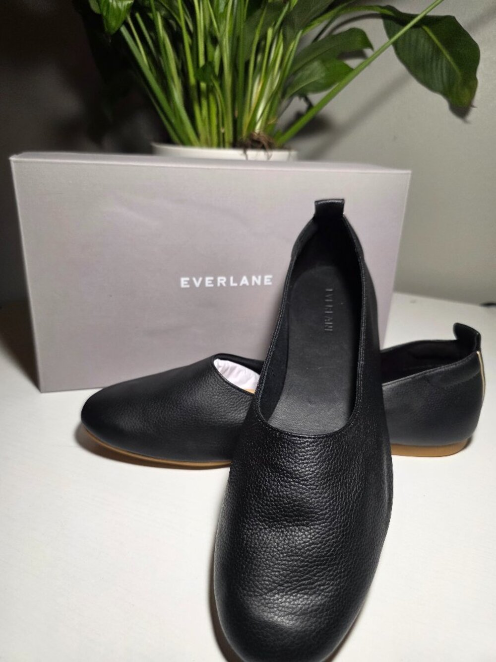 NWT Everlane The Day Glove Black Italian Leather Ballet Flats 9.5